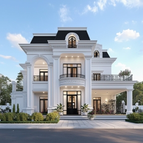 Thiết Kế Thi Công Biệt Thự Tân Cổ Điển Tại Long An  