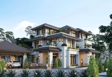 Thiết kế mẫu biệt thự 3 tầng hiện đại trọn gói tại Củ Chi