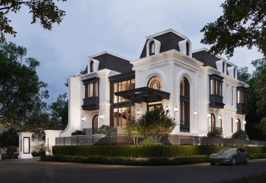 Thiết kế biệt thự tân cổ điển mái Mansard kiểu Châu Âu 