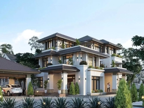 Thiết kế mẫu biệt thự 3 tầng hiện đại trọn gói tại Củ Chi