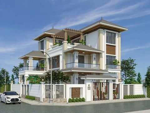 Xây nhà phố 2 mặt tiền đẹp trọn gói tại Cần Giờ